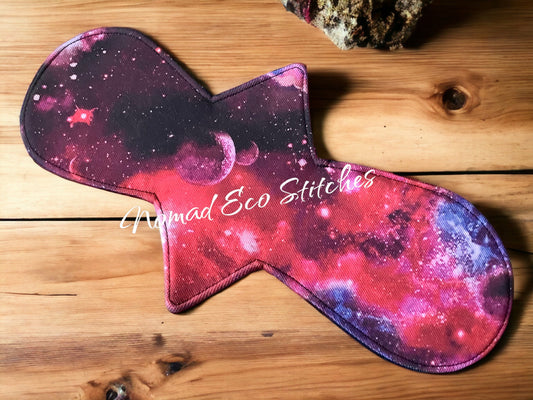 Reusable Cloth Pad- Moderate- 12 inch-Pro Cool Stay Dry /Galaxy Print