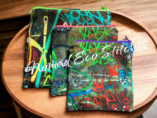 Reusable Snack and Sandwich Bags-Set of 3 Graffiti