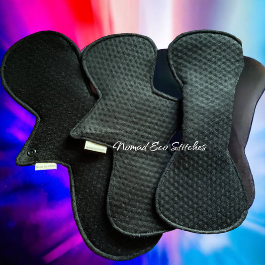 Cloth Pads/ Reusable Pads/ Heavy absorbency- Back in Black collection