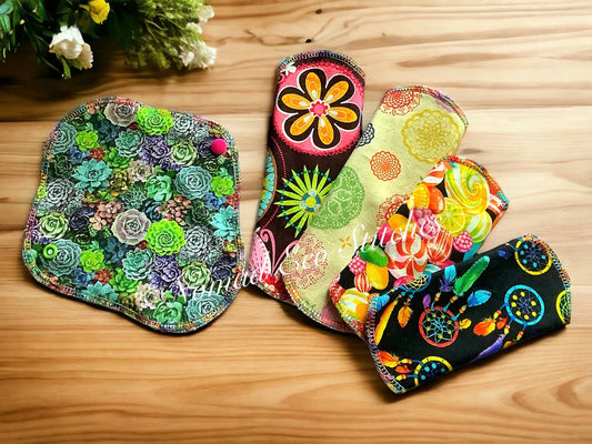 Cloth Liners/Ultra-Thin Reversible/Cloth Pad/set of 5-random print